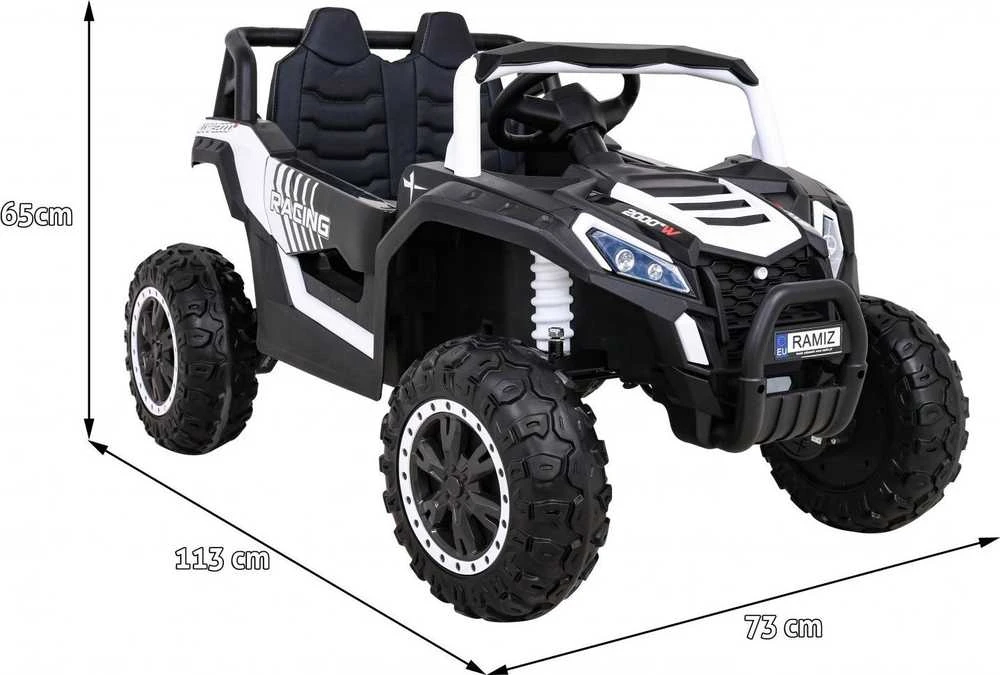 Ramiz Elektromobilis Buggy UTV Racing 4x4 baltas, vienvietis