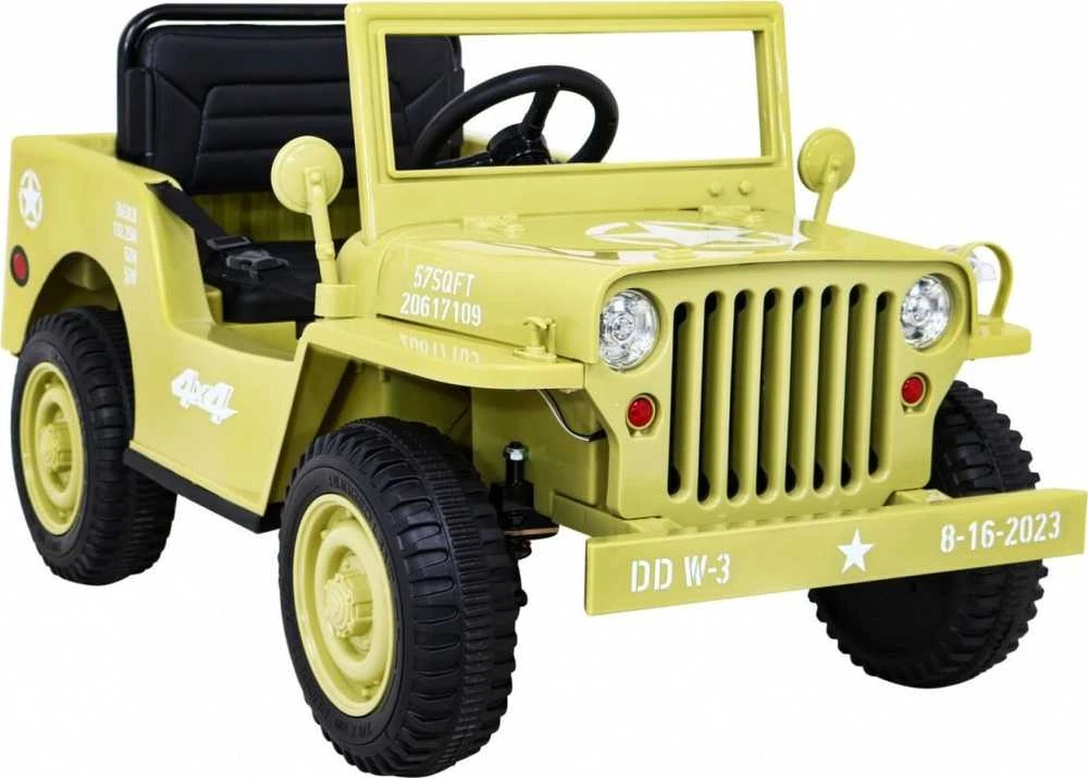 Ramiz Elektrinė mašina vaikams Retro Military Elektrinė mašina vaikams