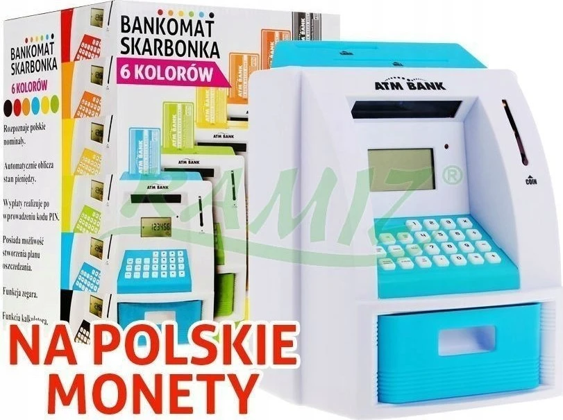 Ramiz Vaikiška taupyklė 3+ mėlyna Interaktyvios funkcijos + bankomato kortelė