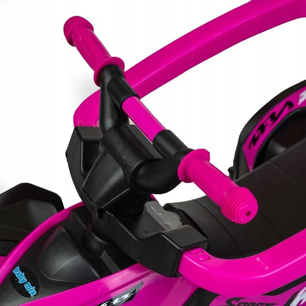 Baby Mix Mega vaikų paspirtukas su kreipiančiąja juosta rožinis