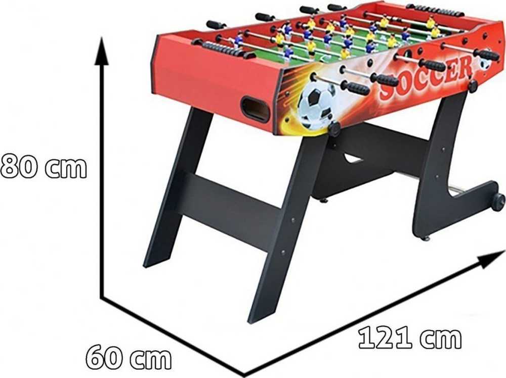Ramiz Futbolo stalas sulankstomas raudonas 121x60 cm