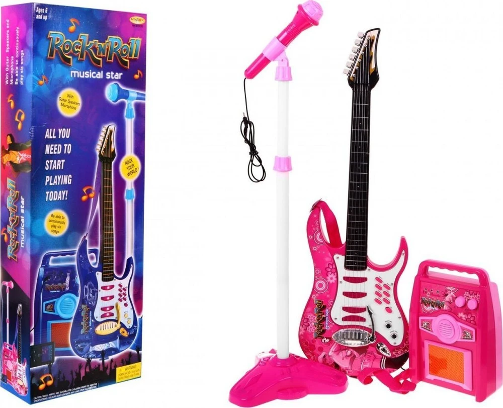 Ramiz Rožinis elektrinės gitaros stiprintuvas vaikams