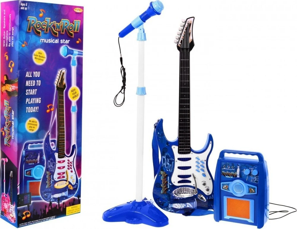 Ramiz Mėlynas elektrinės gitaros stiprintuvas vaikams