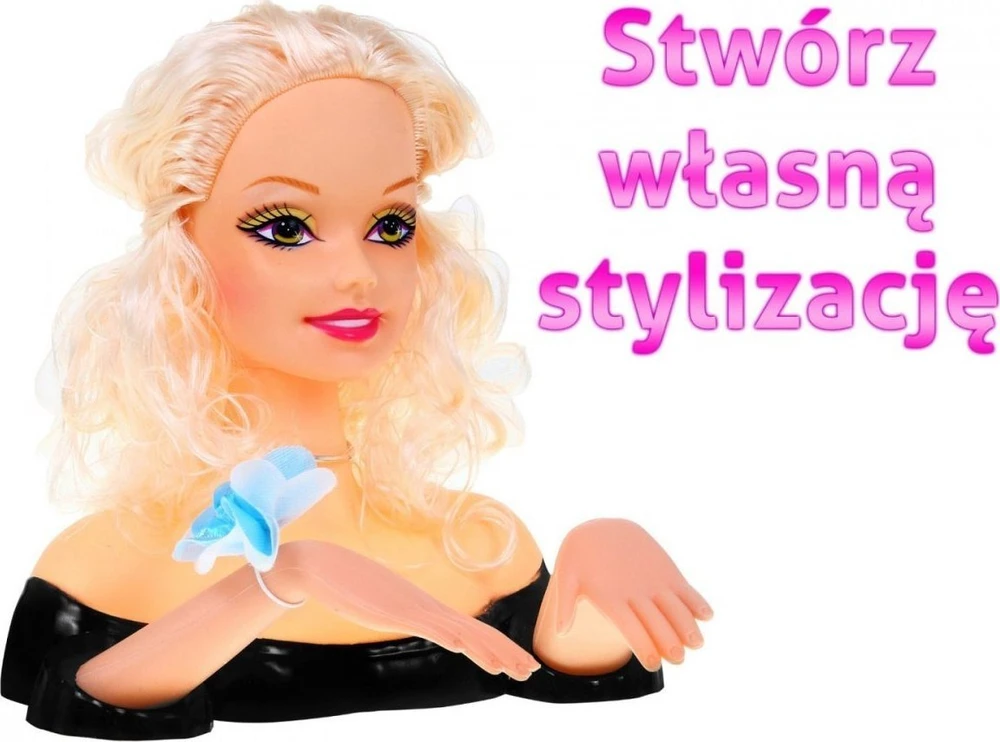 Ramiz Šviesiaplaukė plaukų formavimo lėlė vaikams 3+ Šukų rinkinys + papuošalų priedai