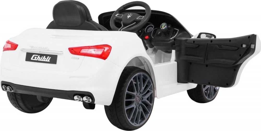 Ramiz Elektrinė mašina vaikams Maserati Ghibli Elektrinė mašina vaikams baltos spalvos