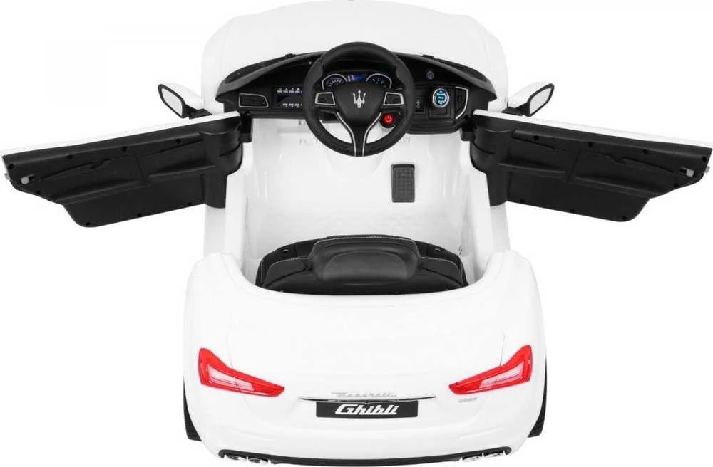 Ramiz Elektrinė mašina vaikams Maserati Ghibli Elektrinė mašina vaikams baltos spalvos