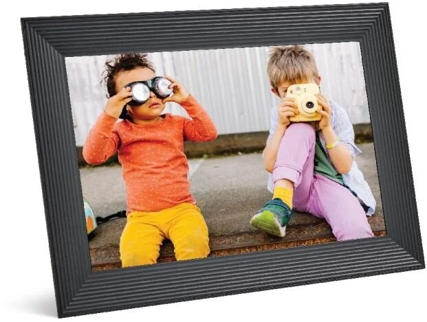 AURA „Aura Frames Carver“ kilimėlis – skaitmeninis nuotraukų rėmelis – 25,7 cm (10,1 colio) – 1280 x 800 – žvyro spalvos su baltu kilimėliu