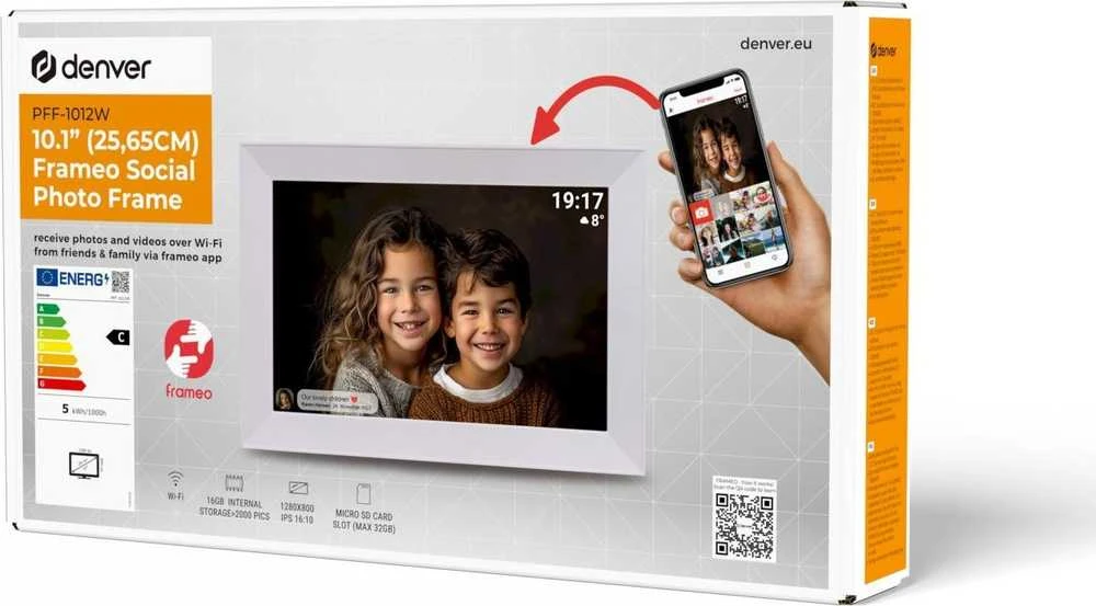 Nuotraukų rėmelis Ramka na zdjęcia Denver su FRAMEO 10.1 16GB balta