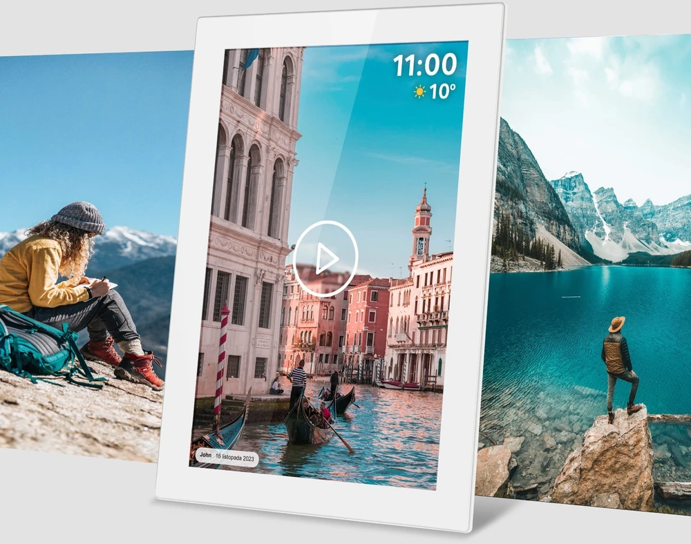 Kruger & Matz skaitmeninis nuotraukų rėmelis FRAMEO Wi-Fi 10.1" baltas