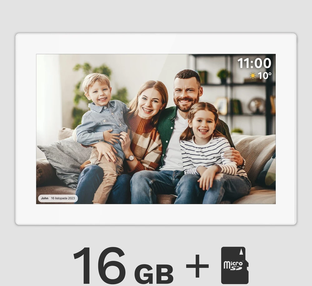 Kruger & Matz skaitmeninis nuotraukų rėmelis FRAMEO Wi-Fi 10.1" baltas