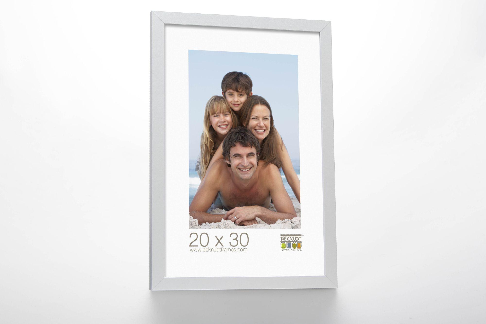 Nuotraukų rėmelis Deknudt S44CD1 20x30 medinis sidabrinis
