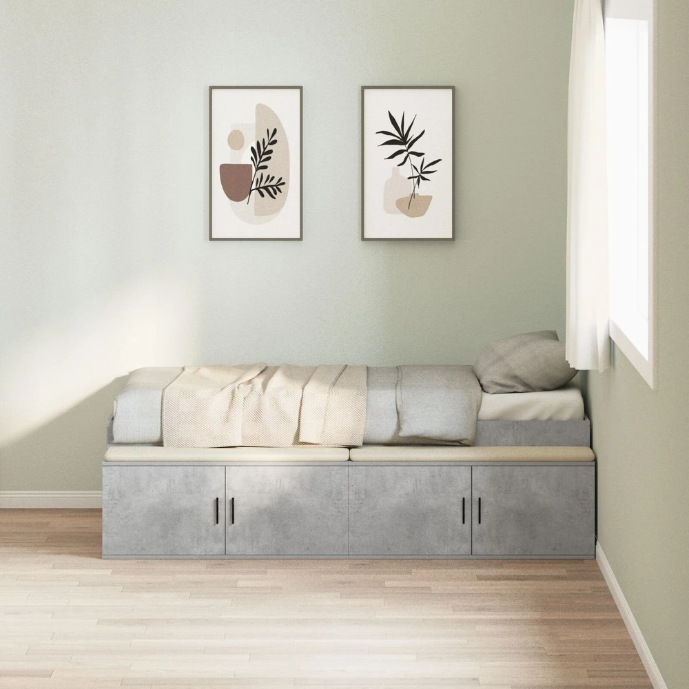 Lovos rėmas Betono pilka 90 x 200 cm Apdirbta mediena