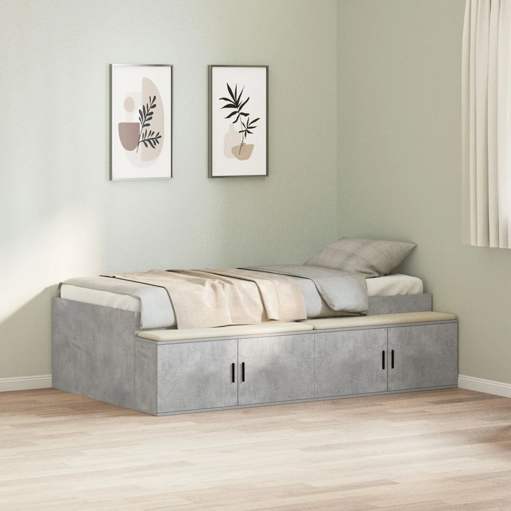 Lovos rėmas Betono pilka 90 x 200 cm Apdirbta mediena