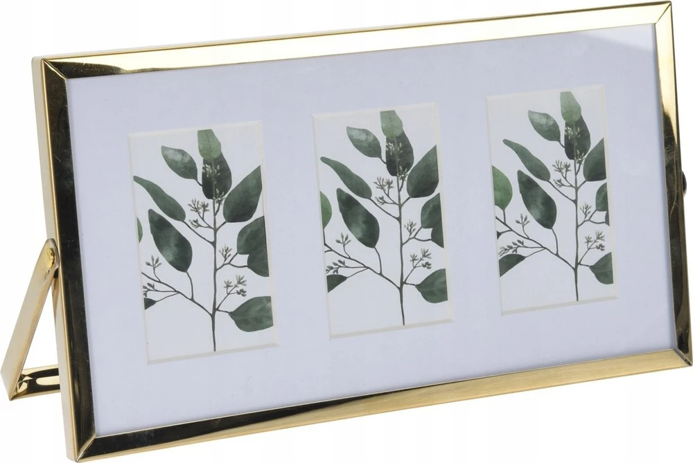Nuotraukų rėmelis Home Styling Collection Metalinis rėmelis trims nuotraukoms, paspartas, 22 x 12 x 1 cm