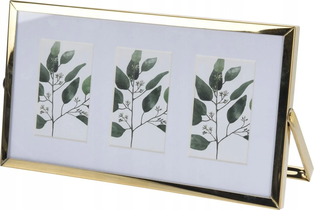 Nuotraukų rėmelis Home Styling Collection Metalinis rėmelis trims nuotraukoms, paspartas, 22 x 12 x 1 cm