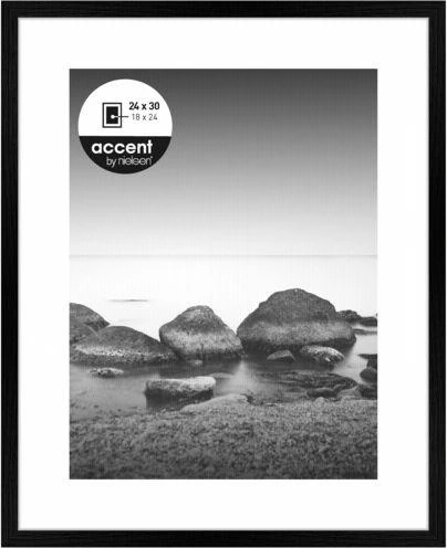 Nuotraukų rėmelis Nielsen Design Nielsen Aura juoda 24x30 Mediena įsk. Passepartout 1122000