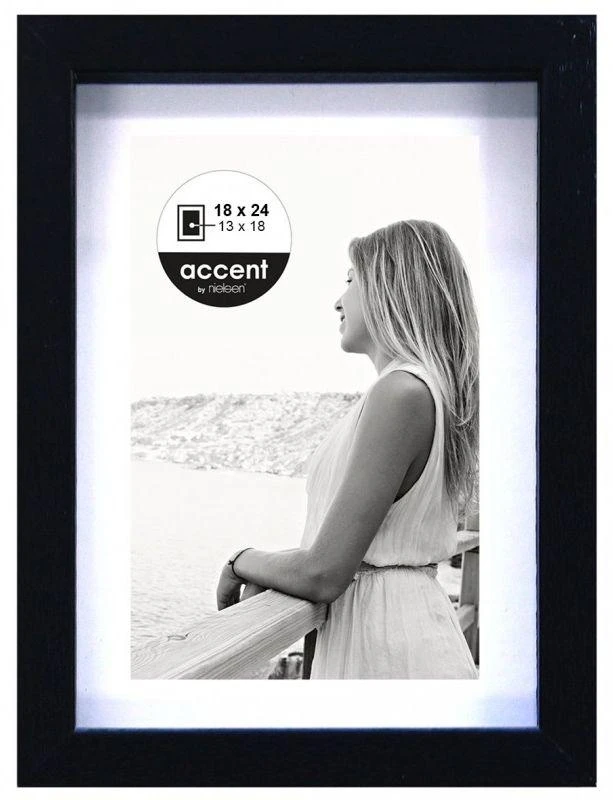 Nuotraukų rėmelis Nielsen Design Nielsen Aura juoda 18x24 Mediena su įsk. Passepartout 1134000