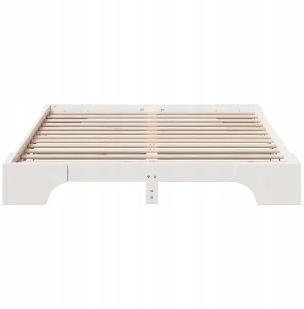Lovos rėmas Balta 150 x 200 cm Kietos pušies mediena