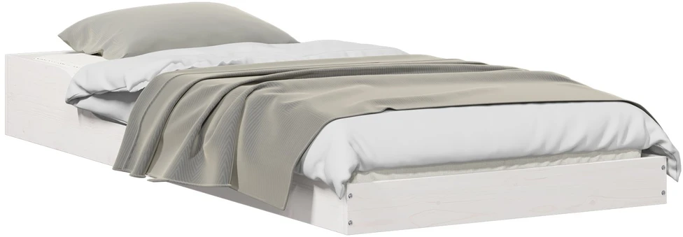 Lova Lovos rėmas Balta 100 x 200 cm Kietos pušies mediena