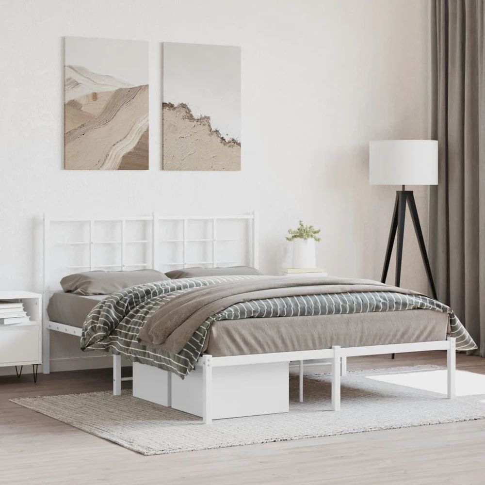 Lova Lovos rėmas Balta 140 x 210 cm Kietos pušies mediena