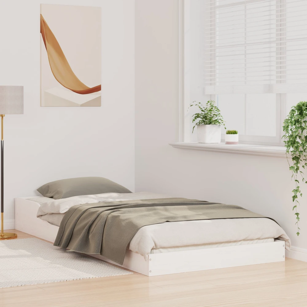 Lova Lovos rėmas Balta 80 x 220 cm Kietos pušies mediena
