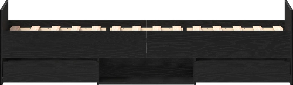 Lova Lovos rėmas Juodas ąžuolas 193 x 78 x 50 cm Apdirbta mediena