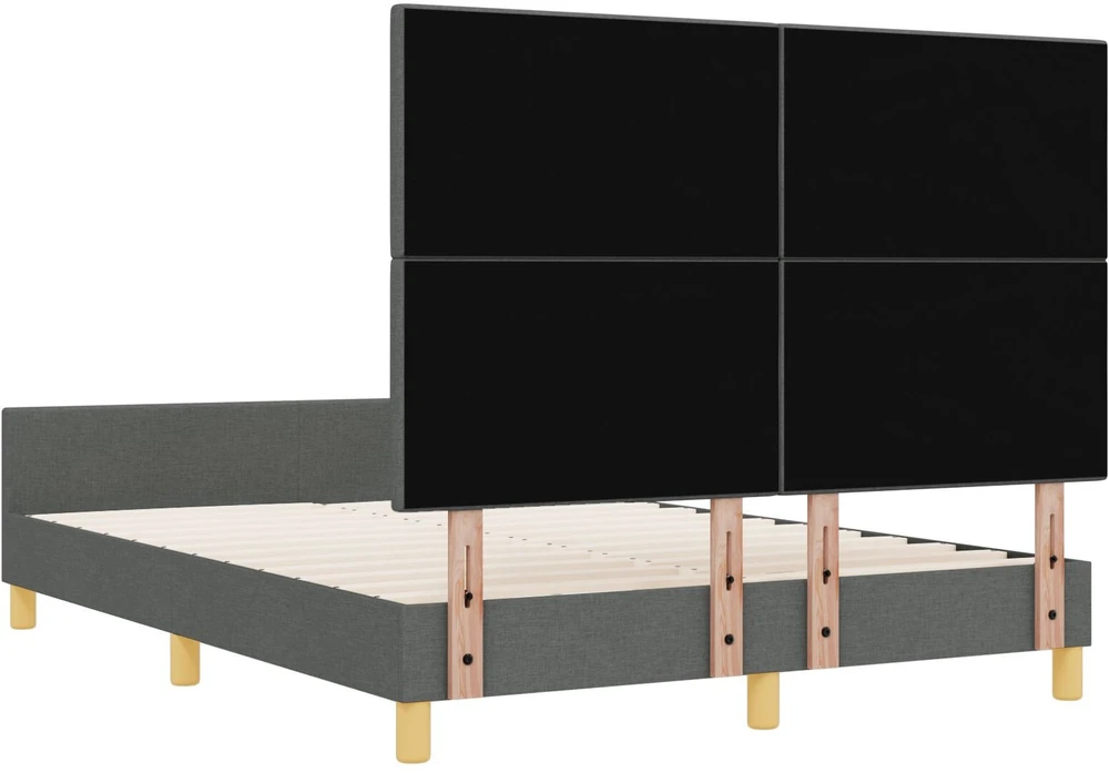 Lovos rėmas su galvūgalio Tamsiai pilka 160 x 200 cm audinys