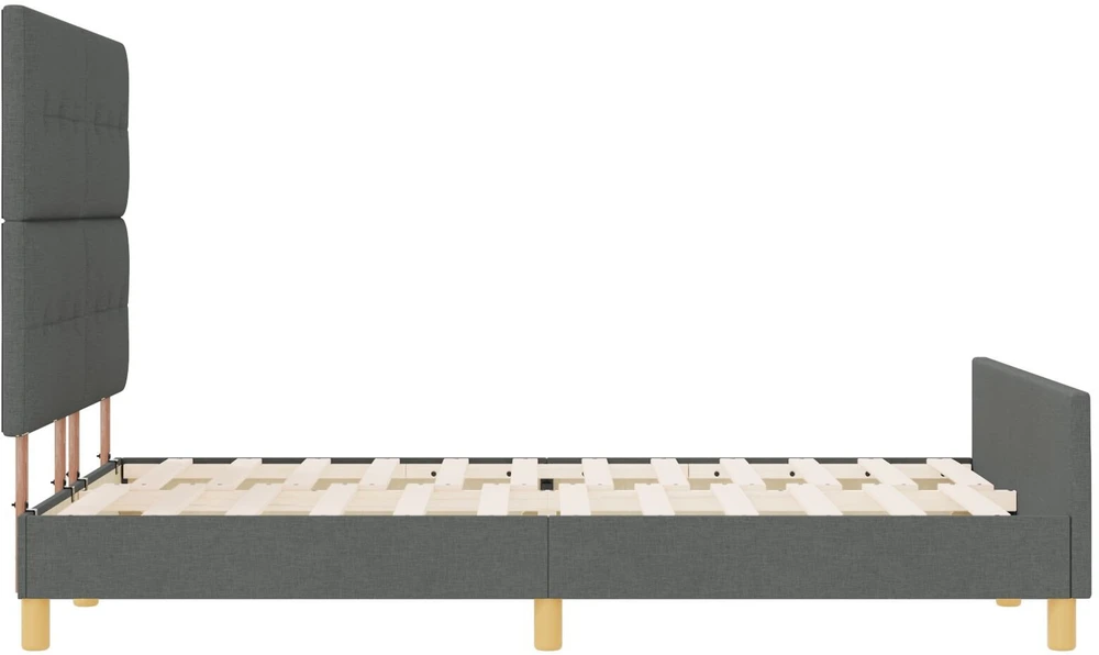 Lovos rėmas su galvūgalio Tamsiai pilka 160 x 200 cm audinys