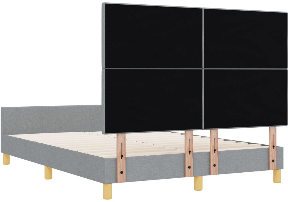 Lovos rėmas su galvūgalio Šviesiai pilka 160 x 200 cm audinys