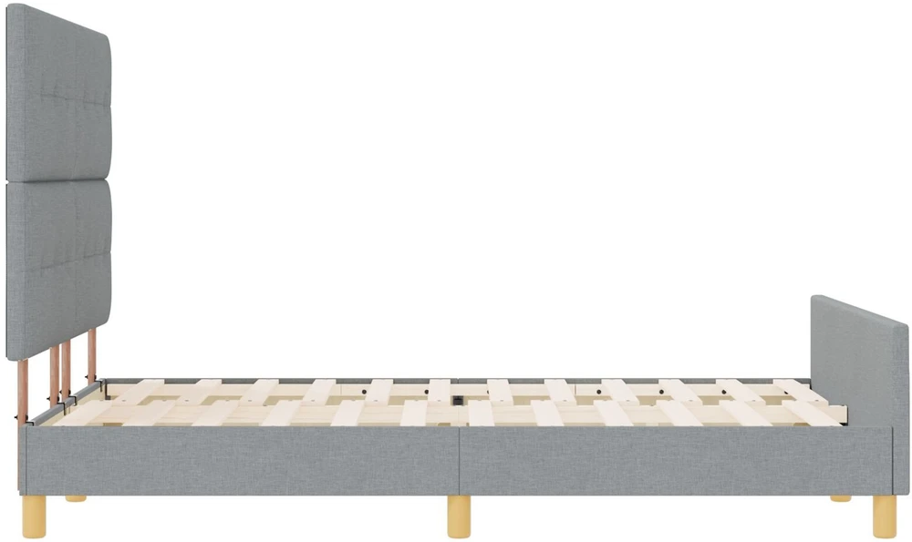 Lovos rėmas su galvūgalio Šviesiai pilka 160 x 200 cm audinys