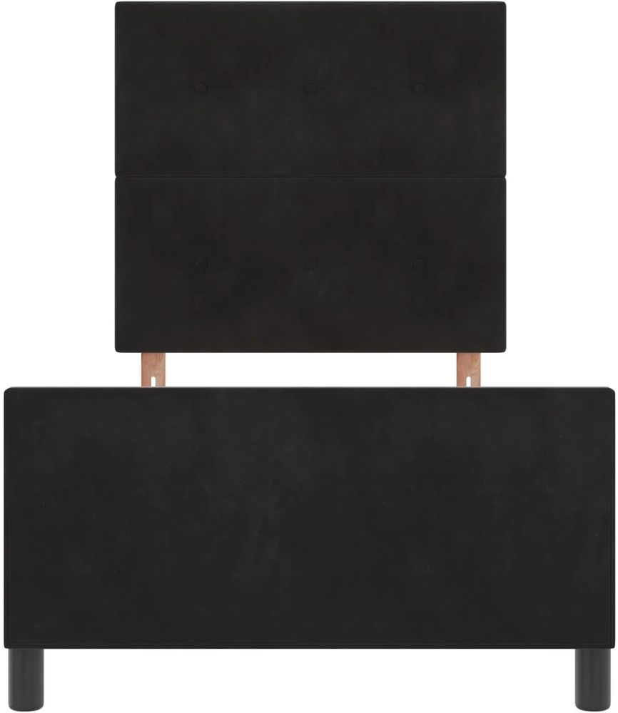 Kiemas lova su galvūgalio Juoda 100 x 200 cm Aksomas