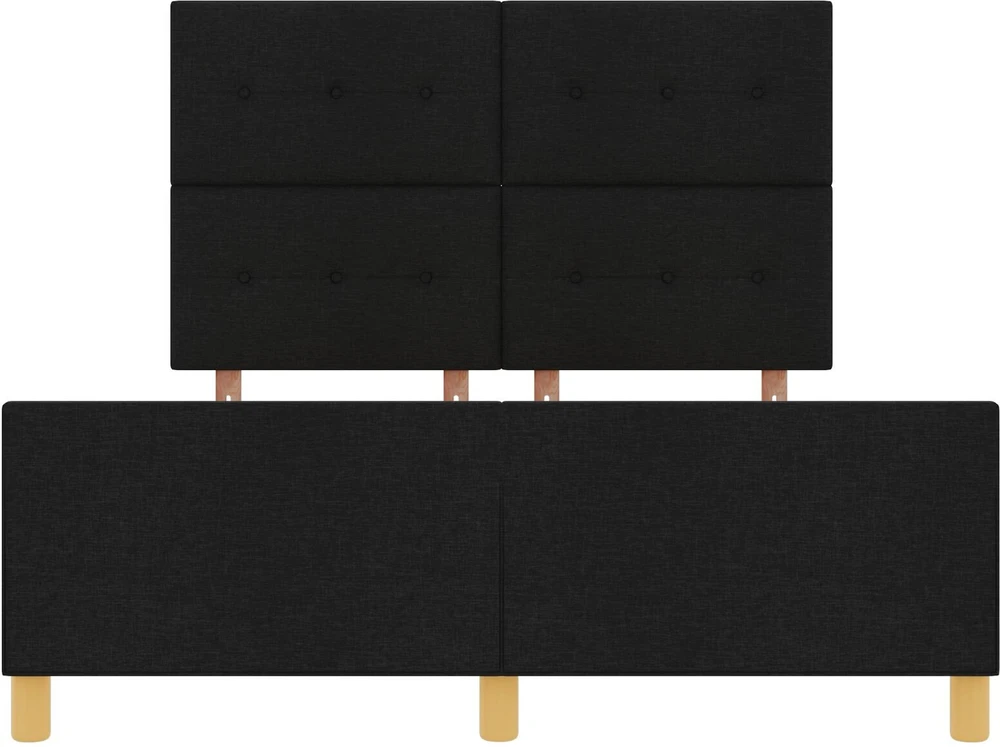 Lovos rėmas su pagalve su galvūgalio Juoda 160 x 200 cm audinys