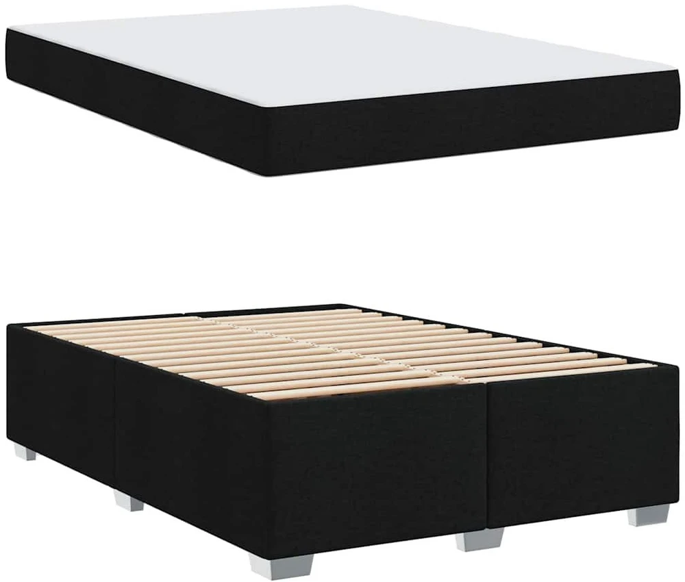 Lovos rėmas su čiužiniu Juoda 140 x 200 cm audinys