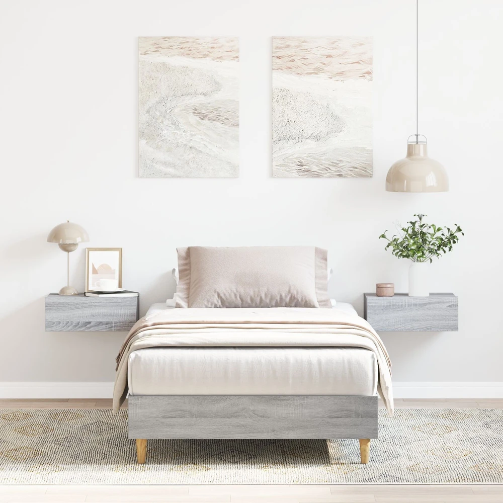 Lova Lovos rėmas Pilkas Sonoma 203 x 93 x 25 cm Apdirbta mediena