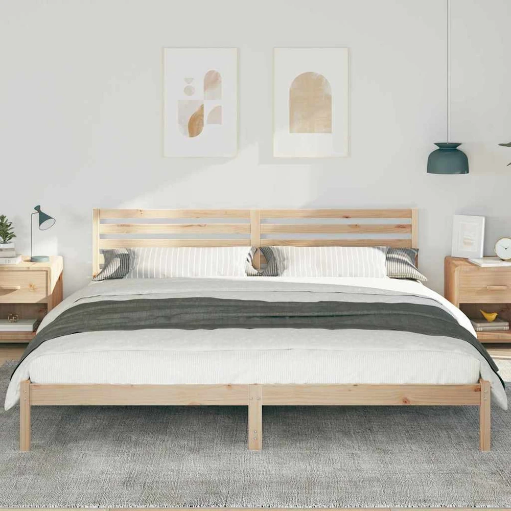 Lova Lovos rėmas Ruda 200 x 210 cm Kietos pušies mediena