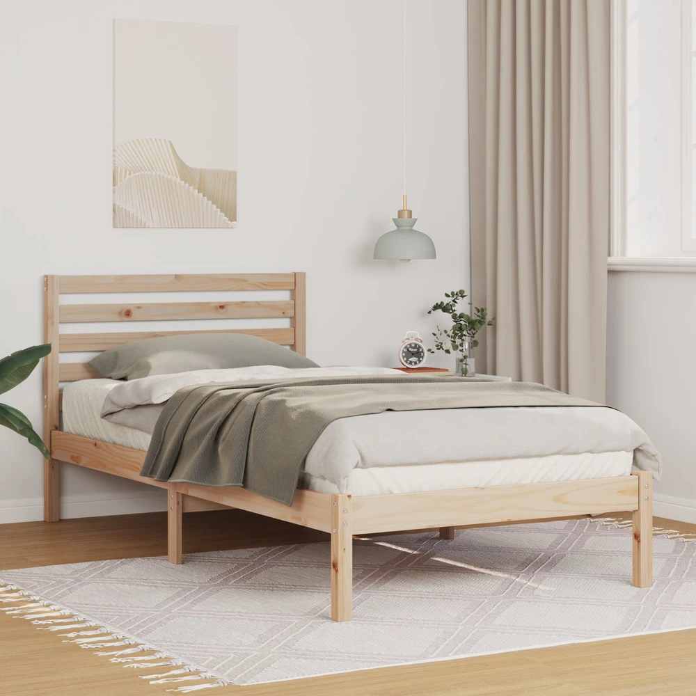 Lova Lovos rėmas Ruda 75 x 190 cm Kietos pušies mediena