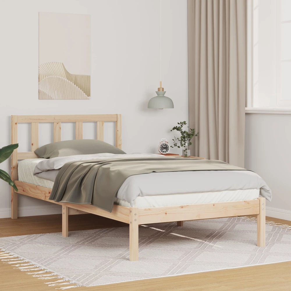 Lova Lovos rėmas Ruda 90 x 200 cm Kietos pušies mediena