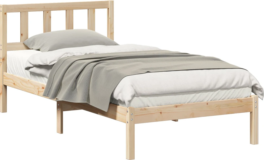 Lova Lovos rėmas Ruda 90 x 200 cm Kietos pušies mediena