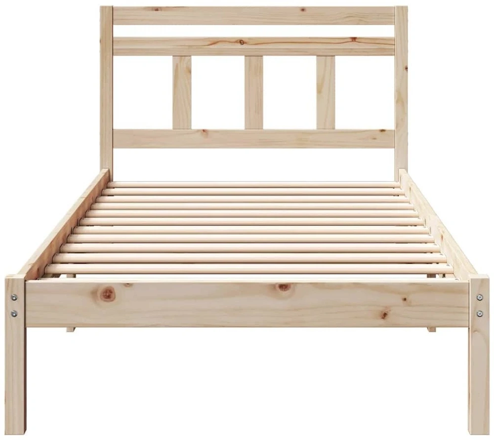 Lova Lovos rėmas Ruda 90 x 200 cm Kietos pušies mediena