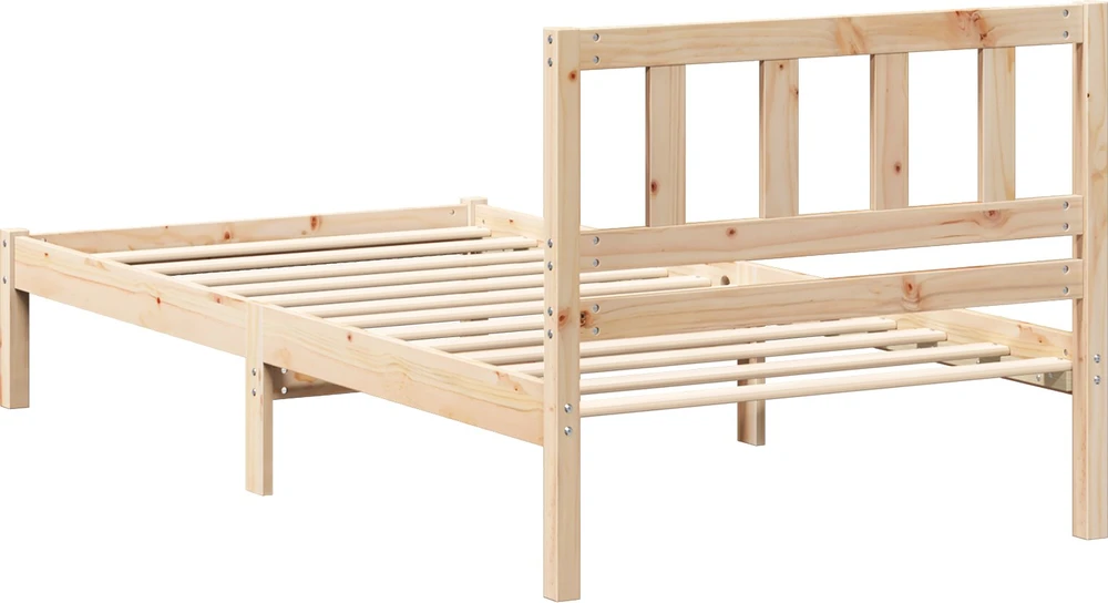 Lova Lovos rėmas Ruda 90 x 200 cm Kietos pušies mediena
