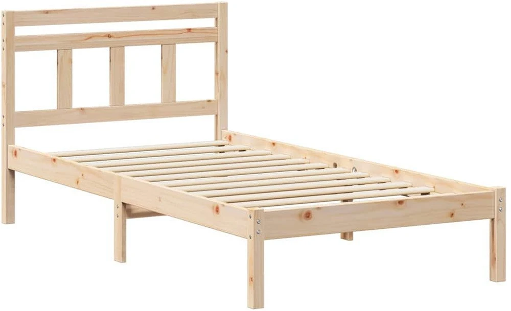 Lova Lovos rėmas Ruda 90 x 200 cm Kietos pušies mediena