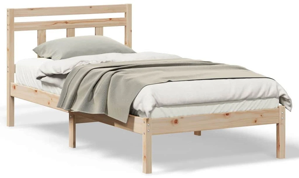 Lova Lovos rėmas Ruda 90 x 200 cm Kietos pušies mediena