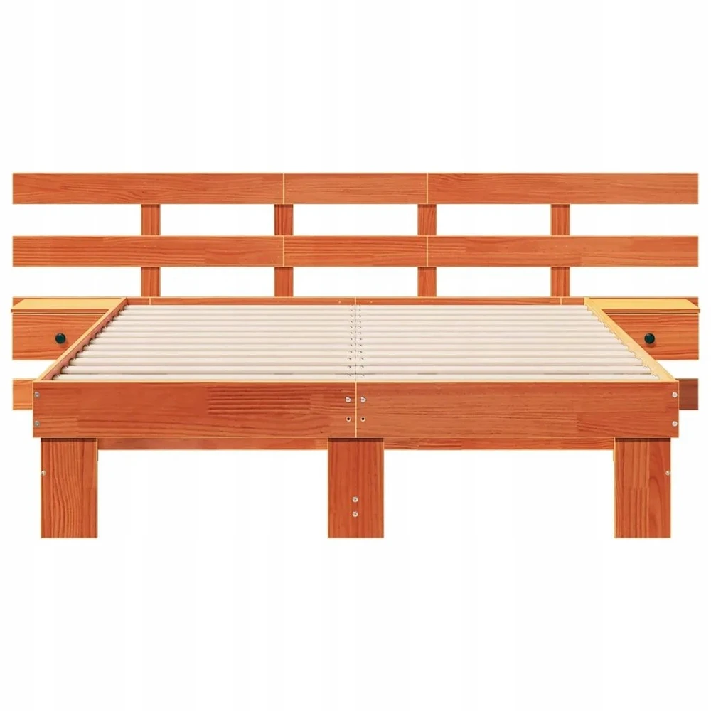 Lova Lovos rėmas Ruda 135 x 190 cm Kietos pušies mediena