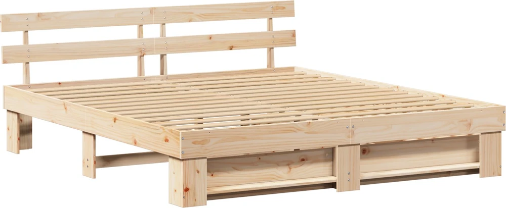 Lovos rėmas su stalčių Ruda 200 x 200 cm Kietos pušies mediena