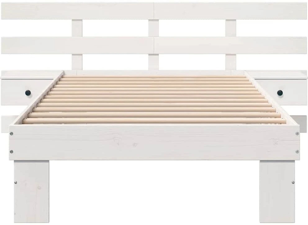 Lova Lovos rėmas Balta 80 x 200 cm Kietos pušies mediena