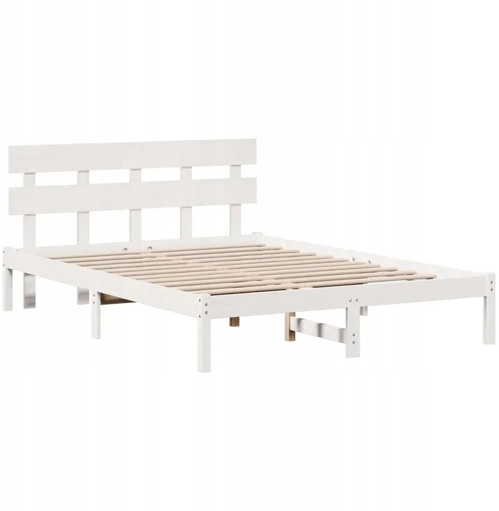 Lovos rėmas Balta 160 x 200 cm Pušies medienos masyvas