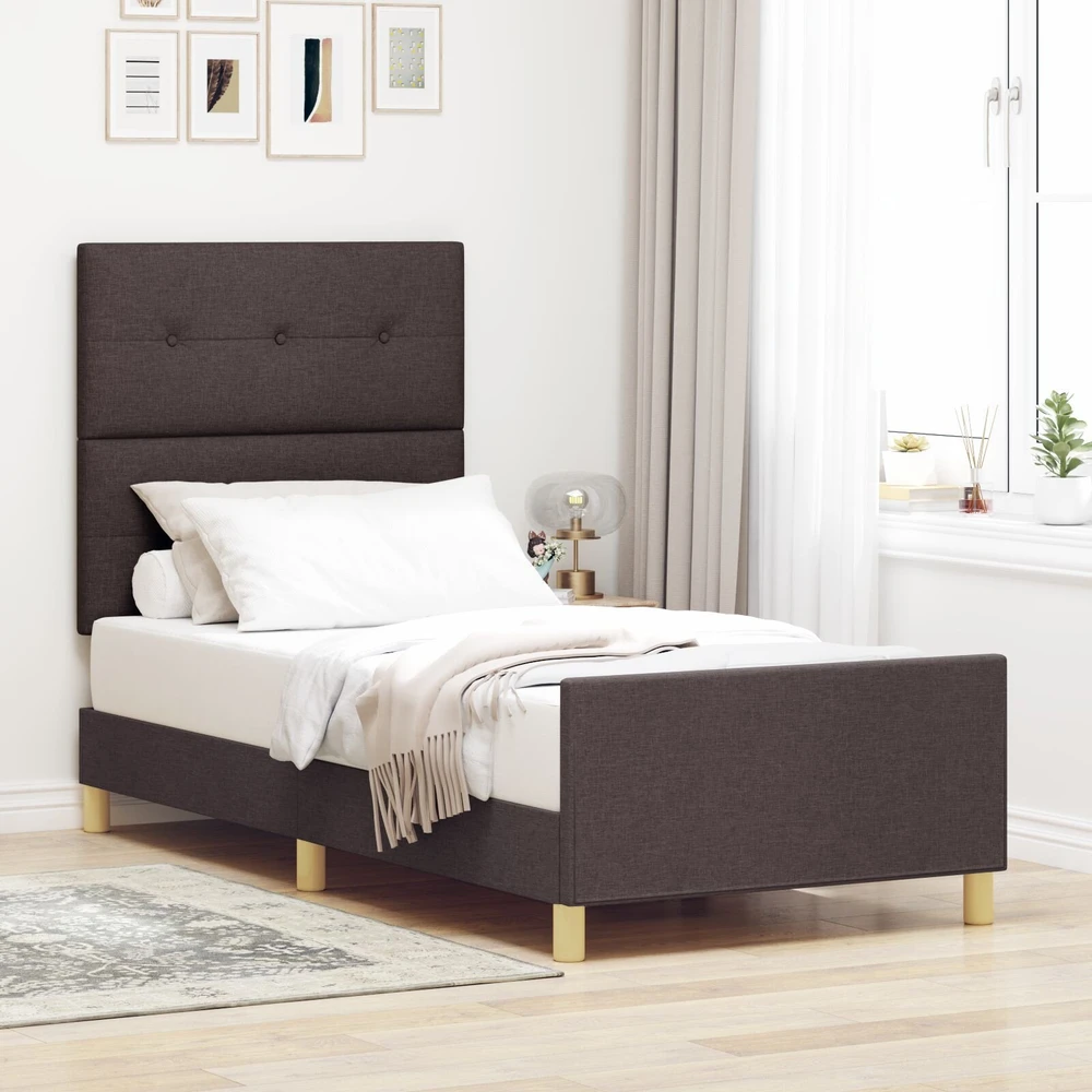 Lovos rėmas su galvūgalio Tamsiai ruda 80 x 200 cm audinys