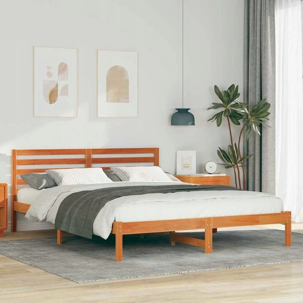 Lova Lovos rėmas Vaško ruda 160 x 220 cm Kietos pušies mediena