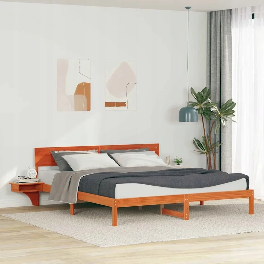 Lovos rėmas Vaško ruda 200 x 200 cm Kietos pušies mediena
