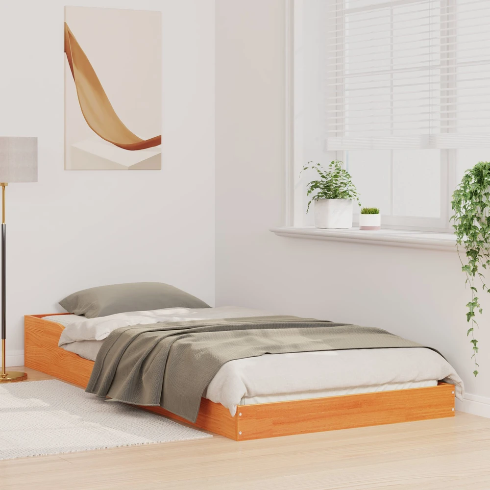 Lova Lovos rėmas Vaško ruda 90 x 220 cm Kietos pušies mediena